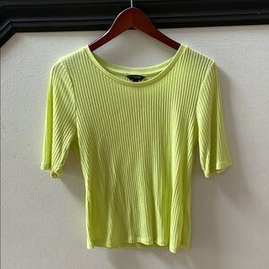 Lime Green Ribbed Women's Top